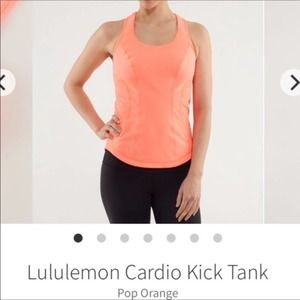 Lululemon cardio kick tank in pop orange
